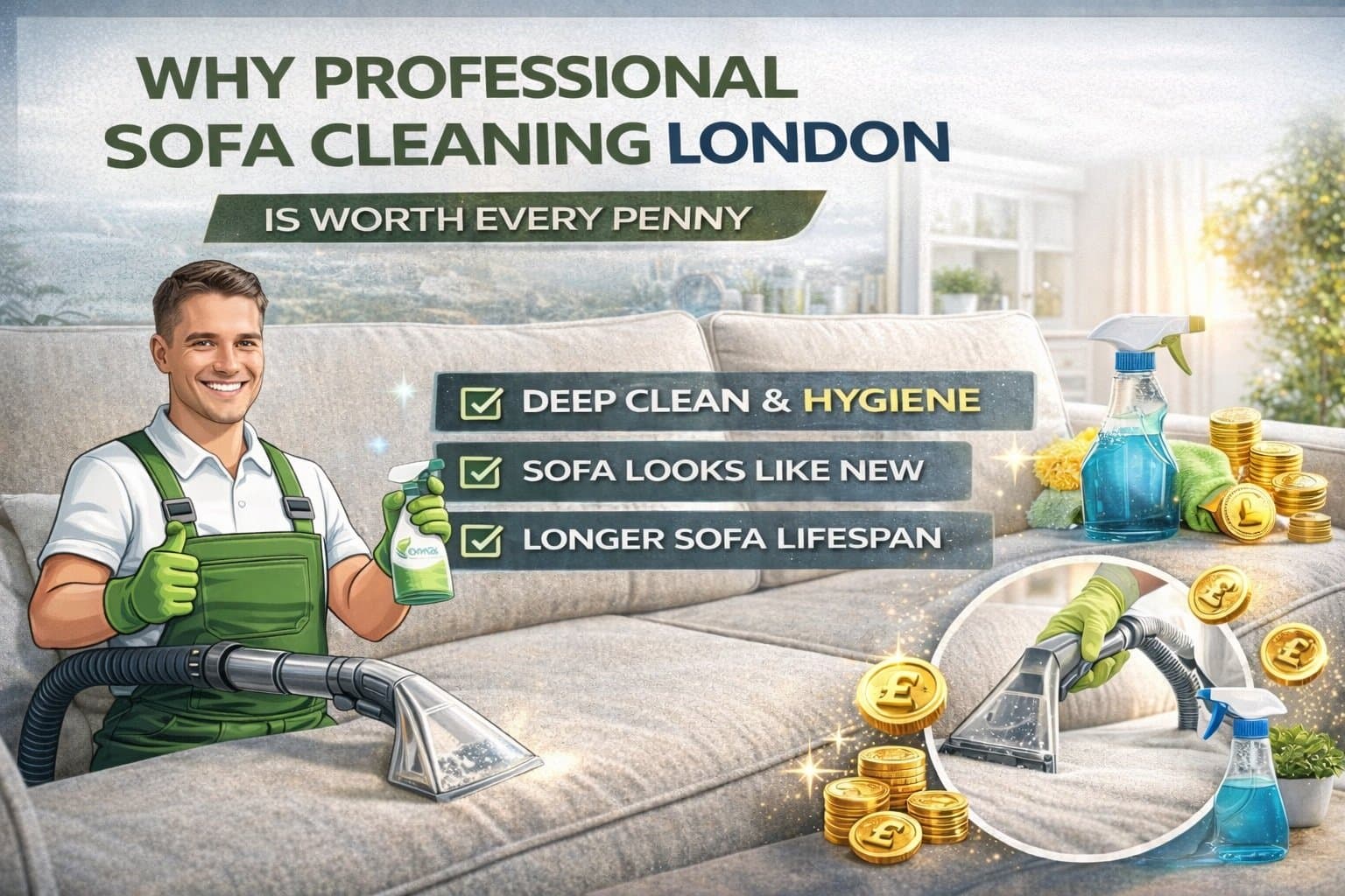 Discover why professional sofa cleaning in London delivers superior results. Expert upholstery cleaning, stain removal & steam cleaning services.
