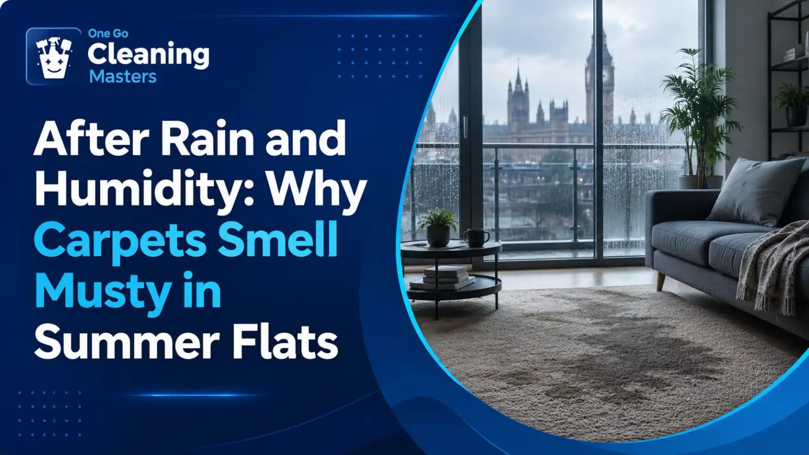 Carpet smells musty after rain? Learn why humidity, poor airflow, pets, old stains and damp can cause summer carpet odour in London flats.