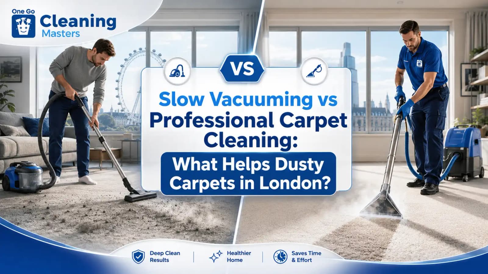 slow vacuuming dusty carpet versus professional carpet cleaning London guide