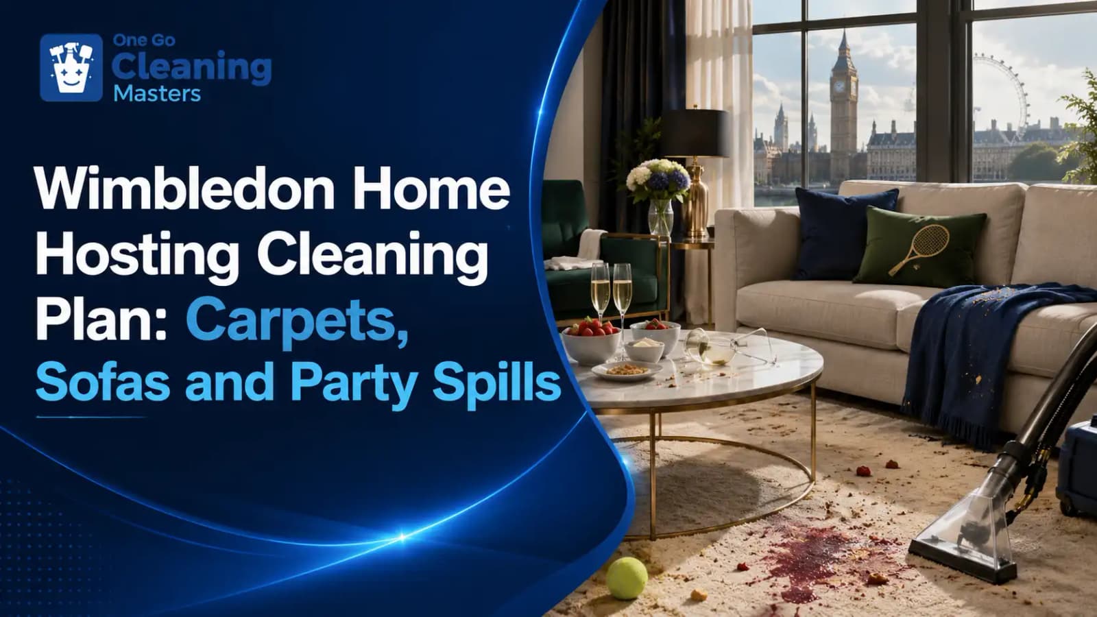 Wimbledon home hosting cleaning plan for carpets sofas and party spills in a London home
