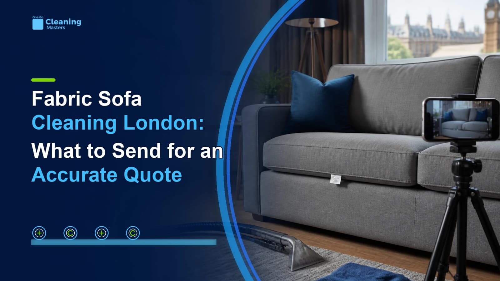 Fabric sofa cleaning London quote guide in a modern London living room