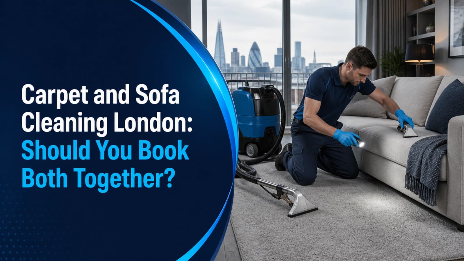 Carpet and sofa cleaning London booked together in a modern London living room