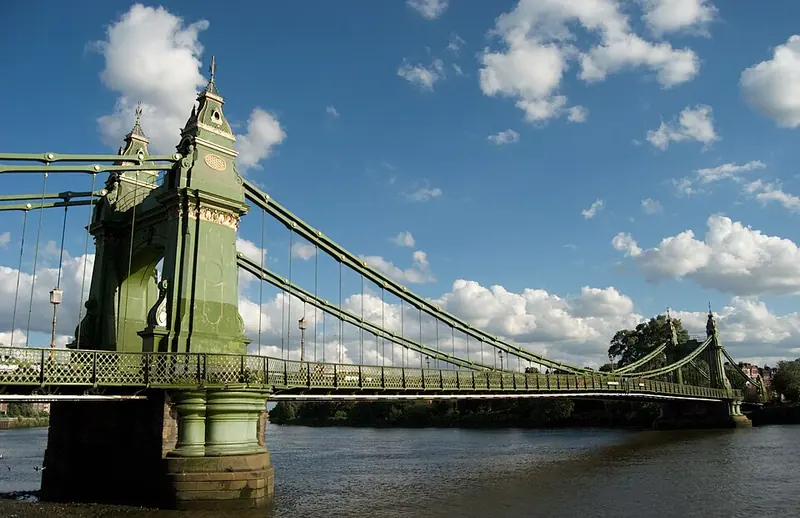 Hammersmith Bridge in Hammersmith and Fulham, London