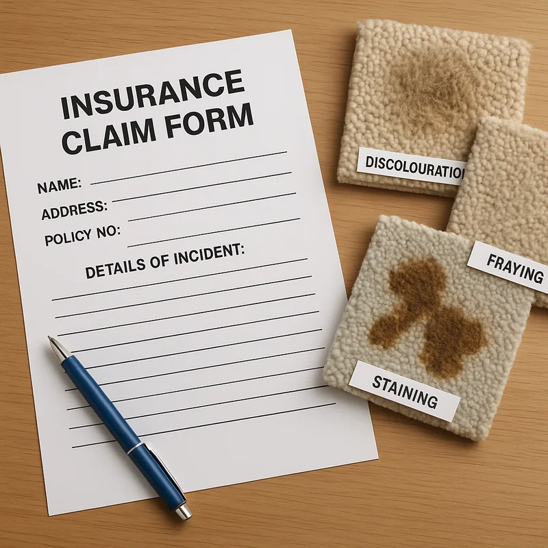 Insurance paperwork for carpet damage claim