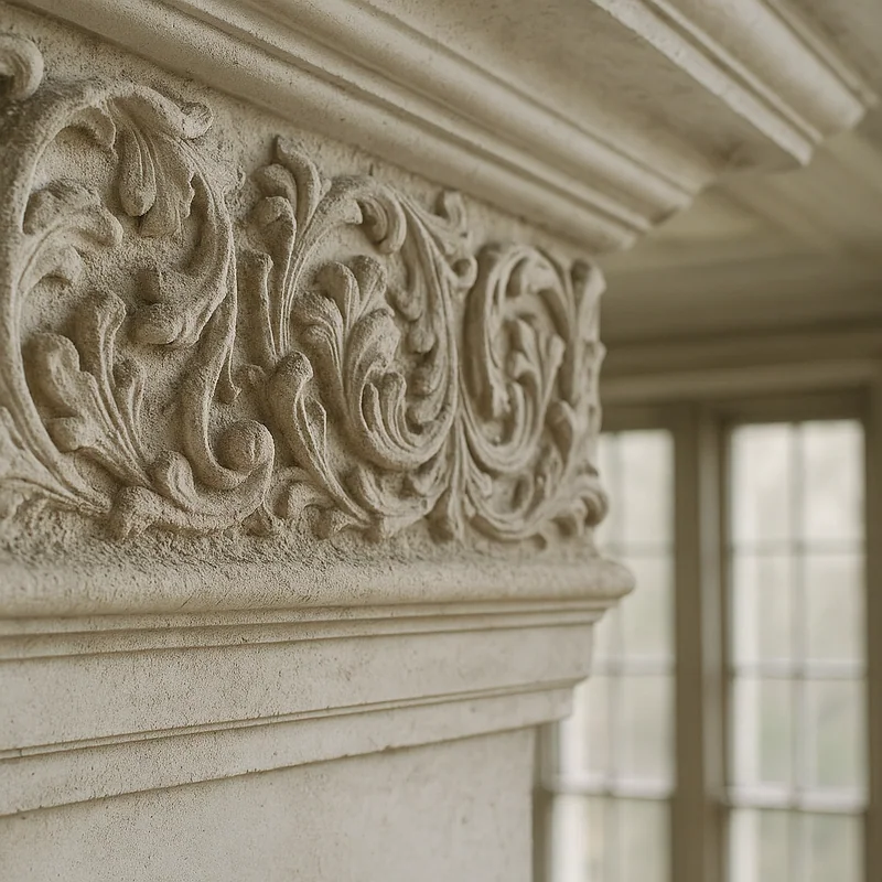 Victorian ornate ceiling cornicing with detailed plasterwork