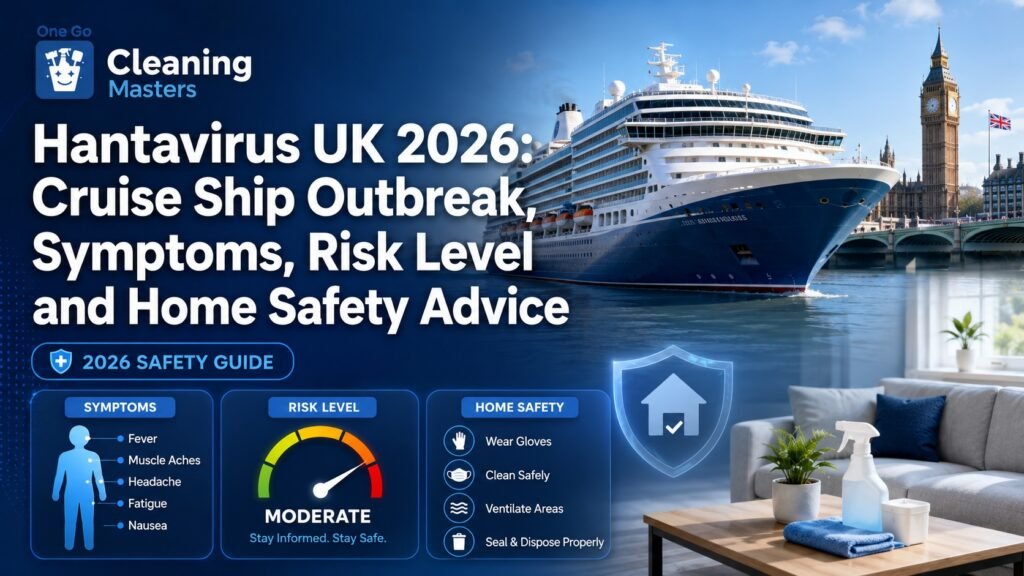 Hantavirus UK 2026 update with cruise ship outbreak details, symptoms, public risk level and safe home cleaning advice.