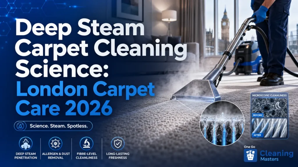 deep steam carpet cleaning science in London home with professional carpet extraction machine