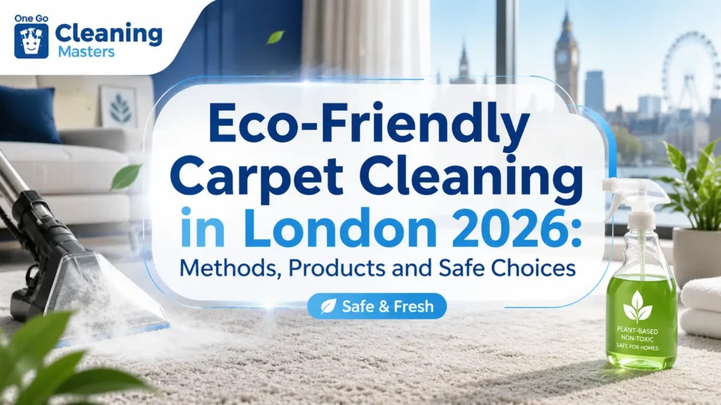Eco-friendly carpet cleaning in London 2026 guide covering steam, dry cleaning, rugs, pets, products, green claims and home care.