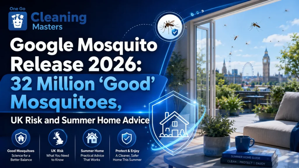 Google mosquito release 2026 explained for UK readers with summer home hygiene and standing water prevention