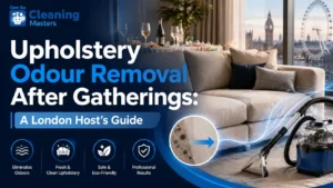 Upholstery odour removal for London sofas: safe, practical steps for food, pet and smoke smells after gatherings before booking a cleaner.
